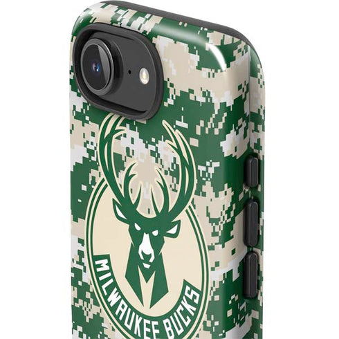 NBA Milwaukee Bucks Camo Digi iPhone 16e Impact Case