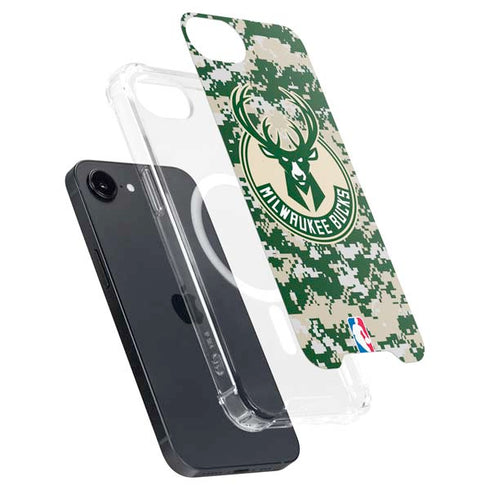 NBA Milwaukee Bucks Camo Digi iPhone 16e MagSafe Case