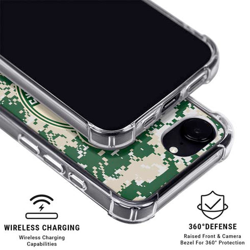NBA Milwaukee Bucks Camo Digi iPhone 16e MagSafe Case