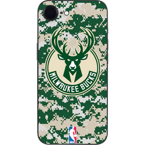 NBA Milwaukee Bucks Camo Digi iPhone 16e Skin