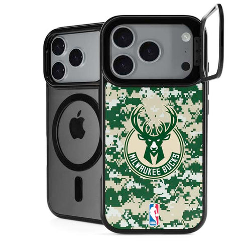 NBA Milwaukee Bucks Camo Digi iPhone 18 Pro Max Kickstand Case