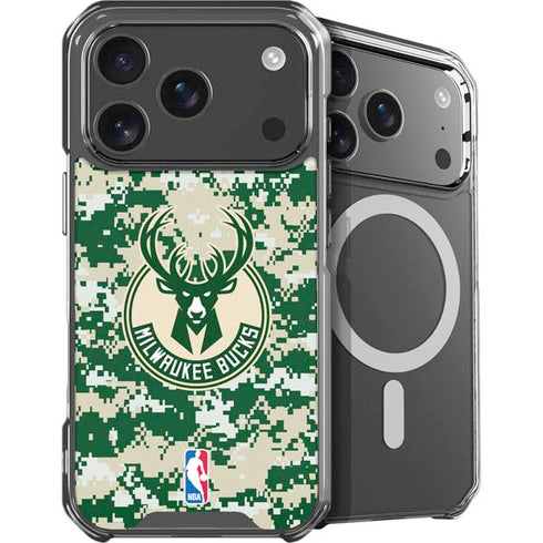 NBA Milwaukee Bucks Camo Digi iPhone 18 Pro Max MagSafe Case