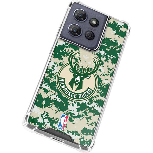 NBA Milwaukee Bucks Camo Digi Moto G 5G (2025) Clear Case