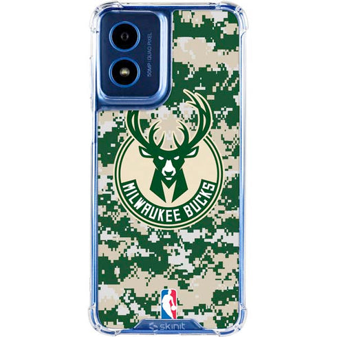 NBA Milwaukee Bucks Camo Digi Moto G 5G (2024) Clear Case