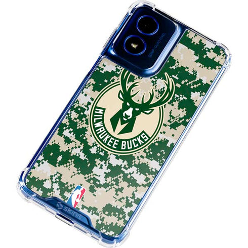 NBA Milwaukee Bucks Camo Digi Moto G 5G (2024) Clear Case
