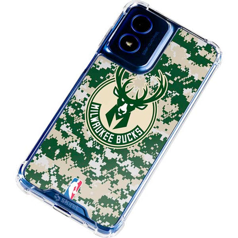 NBA Milwaukee Bucks Camo Digi Moto G Play 4G (2024) Clear Case