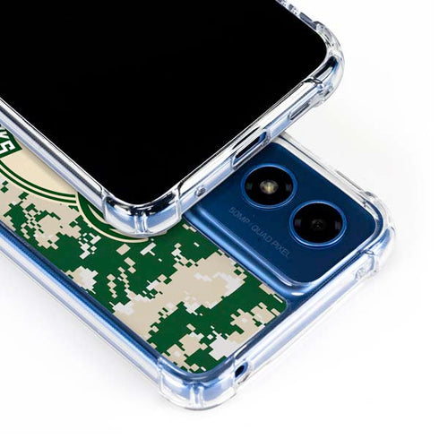 NBA Milwaukee Bucks Camo Digi Moto G Play 4G (2024) Clear Case