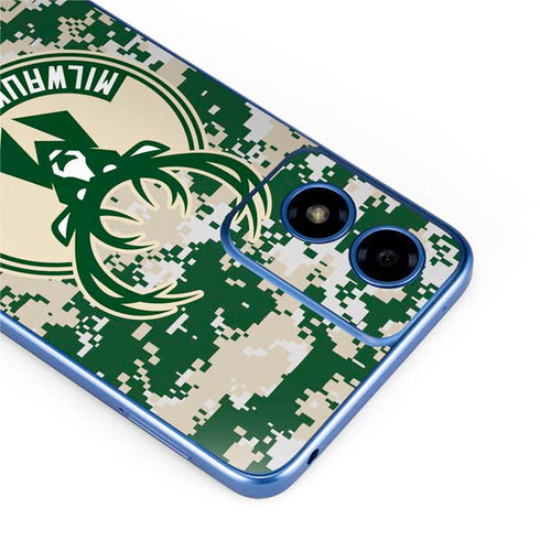 NBA Milwaukee Bucks Camo Digi Moto G Play 4G (2024) Skin