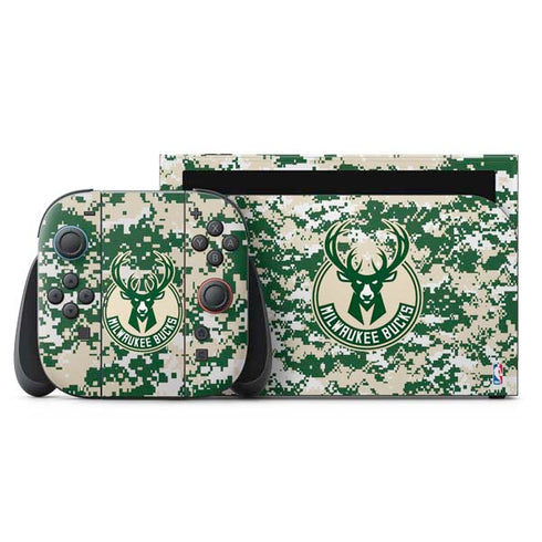 NBA Milwaukee Bucks Camo Digi Nintendo Skins