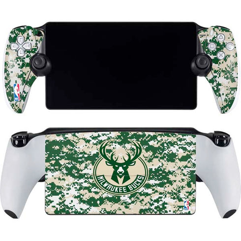 NBA Milwaukee Bucks Camo Digi PlayStation Portal Remote Player Skin