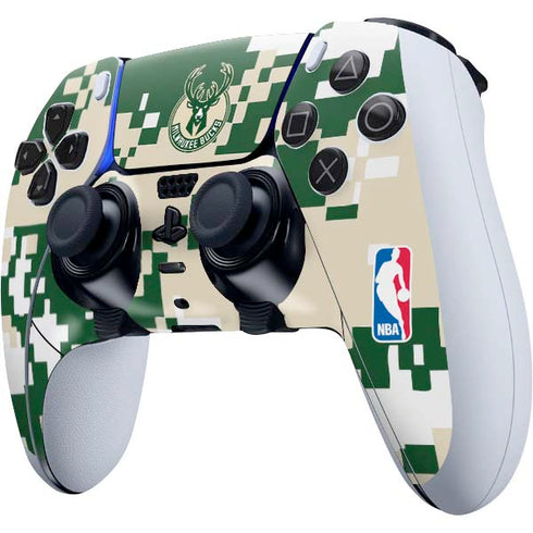 NBA Milwaukee Bucks Camo Digi PS5 DualSense Edge Pro Controller Skin