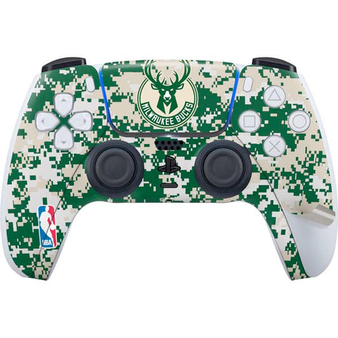 NBA Milwaukee Bucks Camo Digi PS5 Pro Disk Bundle Skin