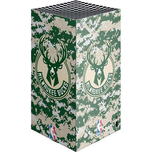 NBA Milwaukee Bucks Camo Digi XBox Series X Digital Edition Console Skin