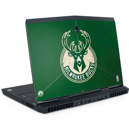 NBA Milwaukee Bucks Green Distressed Dell Alienware Skin