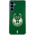 NBA Milwaukee Bucks Green Distressed Galaxy A35 5G Clear Case