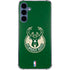 NBA Milwaukee Bucks Green Distressed Galaxy A55 5G Clear Case