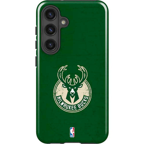 NBA Milwaukee Bucks Green Distressed Galaxy S25 Impact Case