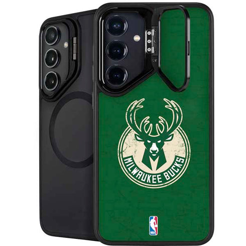 NBA Milwaukee Bucks Green Distressed Galaxy S24 Plus Kickstand Case