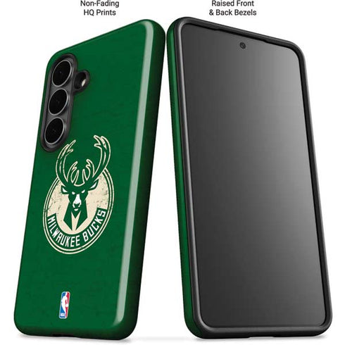 NBA Milwaukee Bucks Green Distressed Galaxy S26 Impact Case