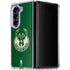 NBA Milwaukee Bucks Green Distressed Galaxy Z Fold5 5G Clear Case
