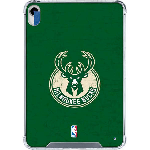 NBA Milwaukee Bucks Green Distressed iPad 11th Gen (2025) Clear Case
