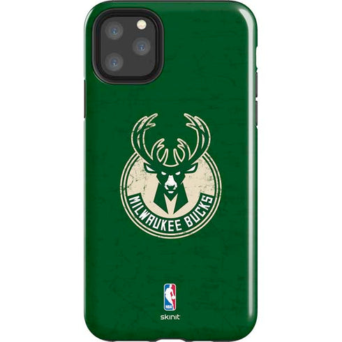 NBA Milwaukee Bucks Green Distressed iPhone Cases