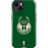 NBA Milwaukee Bucks Green Distressed iPhone 15 Impact Case