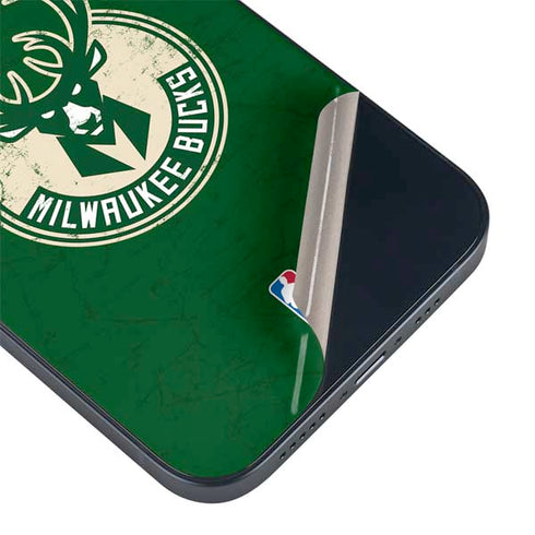 NBA Milwaukee Bucks Green Distressed iPhone 15 Skin
