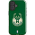 NBA Milwaukee Bucks Green Distressed iPhone 16 Impact Case