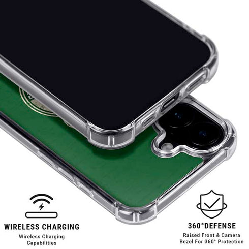 NBA Milwaukee Bucks Green Distressed iPhone 16 Plus MagSafe Case