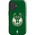 NBA Milwaukee Bucks Green Distressed iPhone 16 Plus Magsafe Impact Case