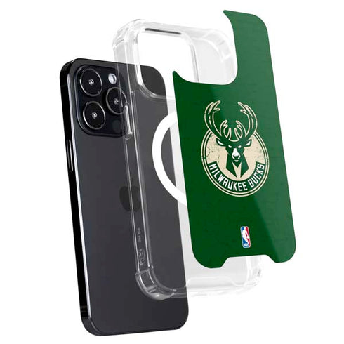NBA Milwaukee Bucks Green Distressed iPhone 16 Pro Max MagSafe Case