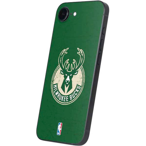 NBA Milwaukee Bucks Green Distressed iPhone 16e Skin