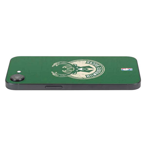 NBA Milwaukee Bucks Green Distressed iPhone 16e Skin