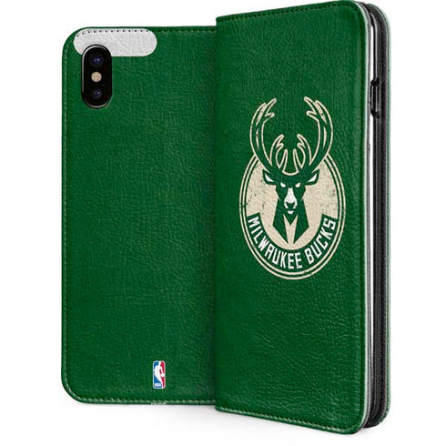 NBA Milwaukee Bucks Green Distressed iPhone 8 Folio Case