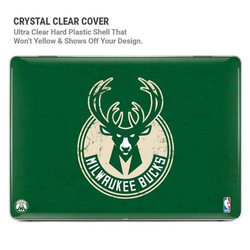 NBA Milwaukee Bucks Green Distressed MacBook Pro 14in (2021-24) Case plus Skin