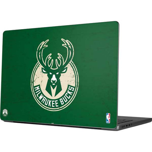 NBA Milwaukee Bucks Green Distressed Apple MacBook Pro 14-inch Skin