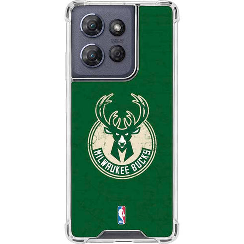 NBA Milwaukee Bucks Green Distressed Moto G 5G (2025) Clear Case