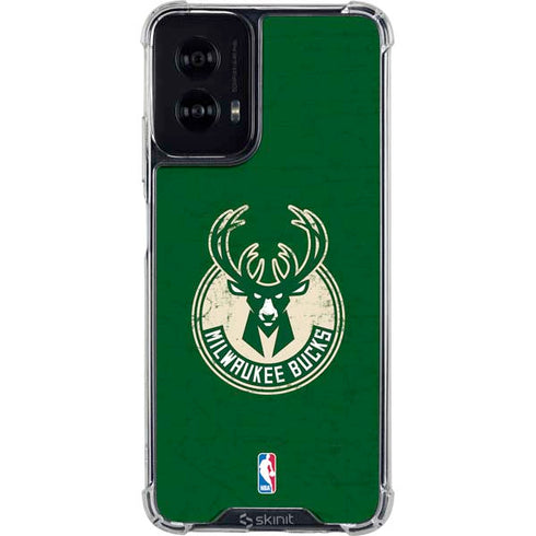 NBA Milwaukee Bucks Green Distressed Moto G Power 5G (2024) Clear Case