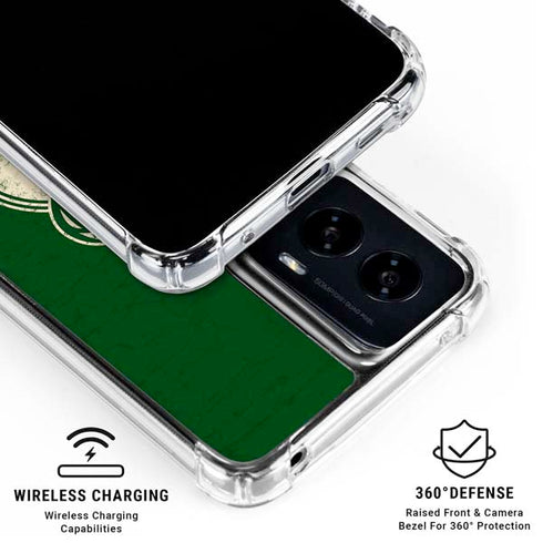 NBA Milwaukee Bucks Green Distressed Moto G Power 5G (2024) Clear Case