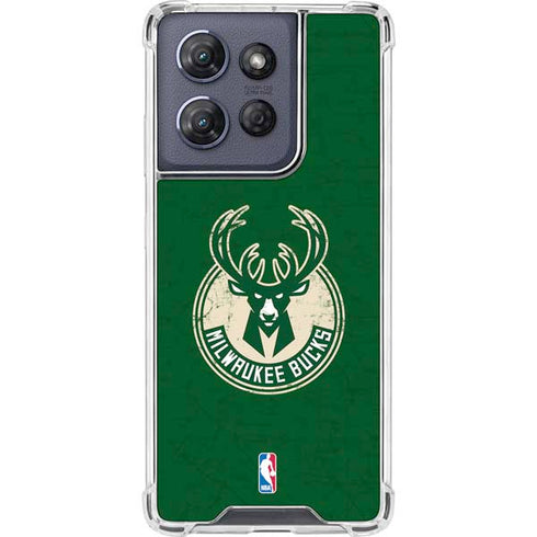 NBA Milwaukee Bucks Green Distressed Moto G Power 5G (2025) Clear Case