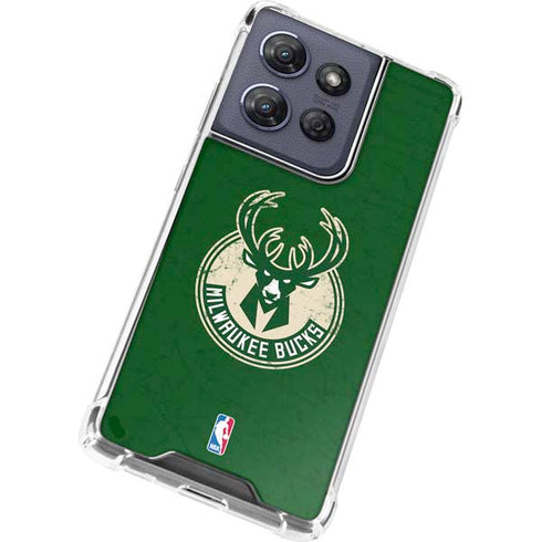 NBA Milwaukee Bucks Green Distressed Moto G Stylus 5G (2025) Clear Case