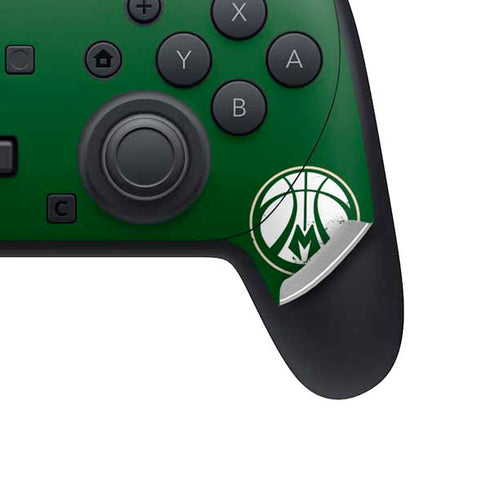 NBA Milwaukee Bucks Green Distressed Nintendo Switch 2 (2025) Pro Controller Skin