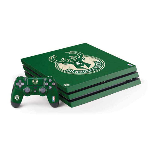 NBA Milwaukee Bucks Green Distressed PlayStation PS4 Skins