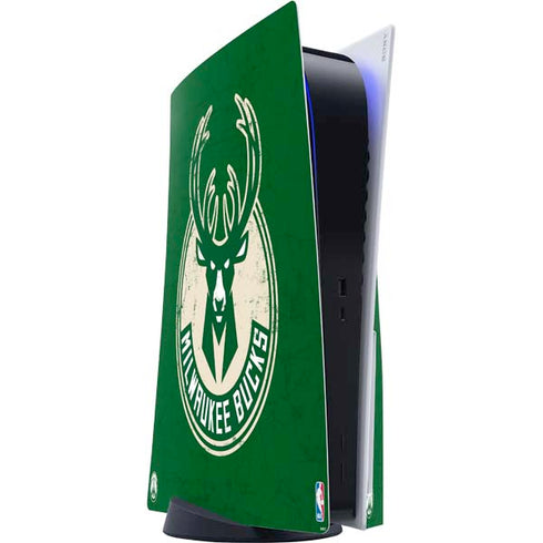 NBA Milwaukee Bucks Green Distressed PlayStation PS5 Skins