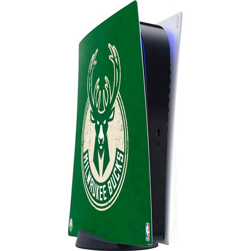 NBA Milwaukee Bucks Green Distressed PlayStation PS5 Skins