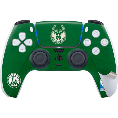 NBA Milwaukee Bucks Green Distressed PS5 Pro Bundle Skin