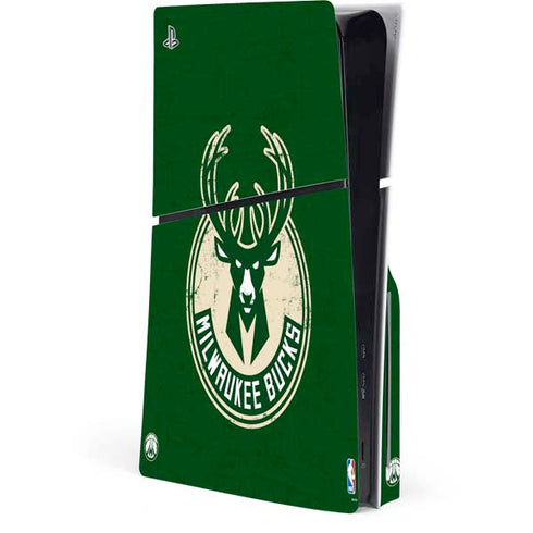 NBA Milwaukee Bucks Green Distressed PlayStation PS5 Skins