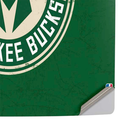 NBA Milwaukee Bucks Green Distressed PS5 Slim Digital Edition Console Skin