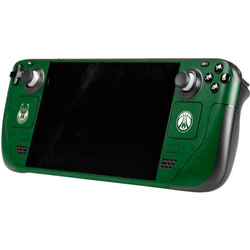 NBA Milwaukee Bucks Green Distressed Steam Deck Handheld Gaming Computer OLED Skin